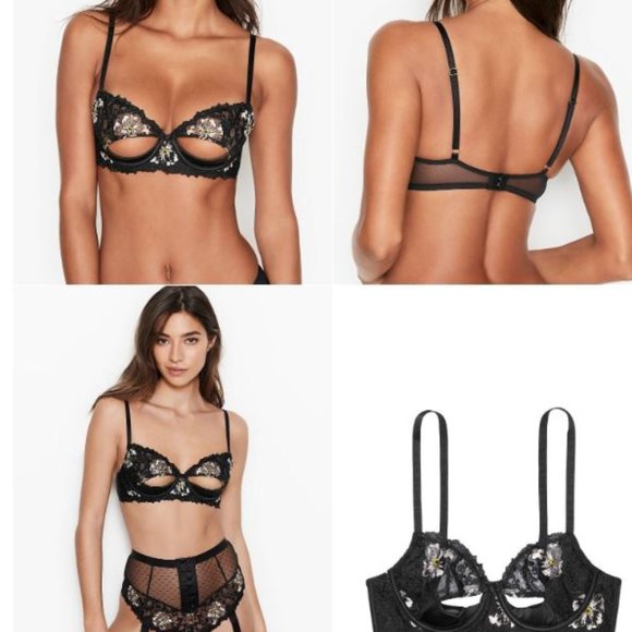 Unlined Embroidered Cutout Demi Bra - Very Sexy VS - Picture 1 of 1